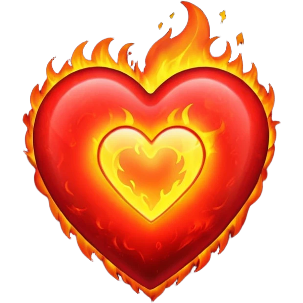 Fiery red heart emoji