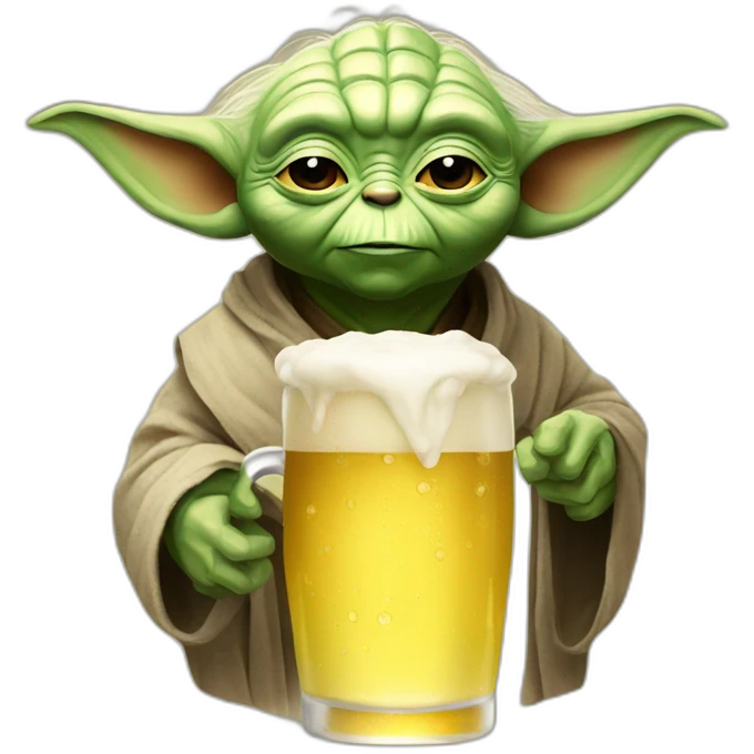 Yoda drink beer emoji