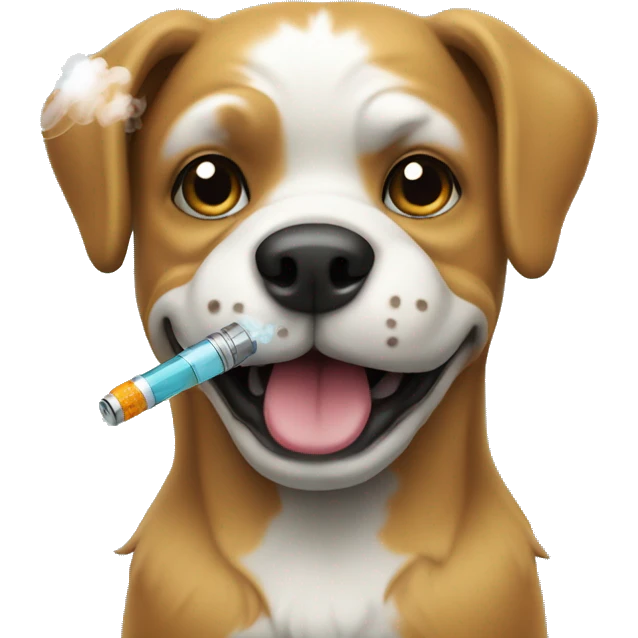Dog holding a vape  emoji