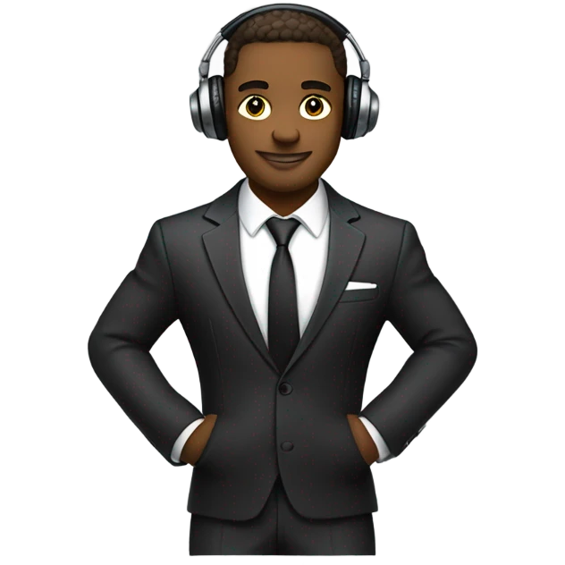 DJ wearing a business suit emoji