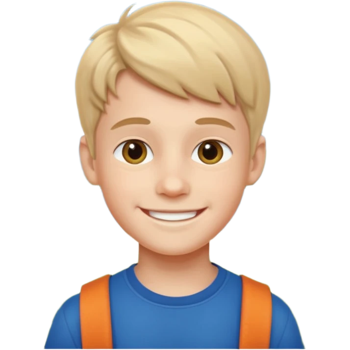 smiling boy outdoors realistic style emoji
