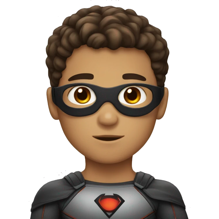 superhero, boy, brown hair, brown eyes, hispanic emoji
