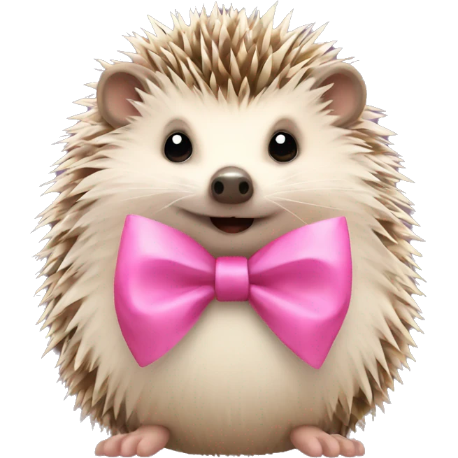 hedgehog with a pink bow emoji