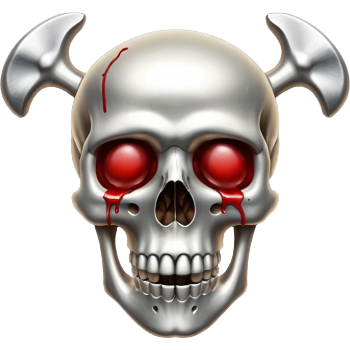 metallic anatomic bones with blood, steel texture, dark dramatic tone, clean background emoji