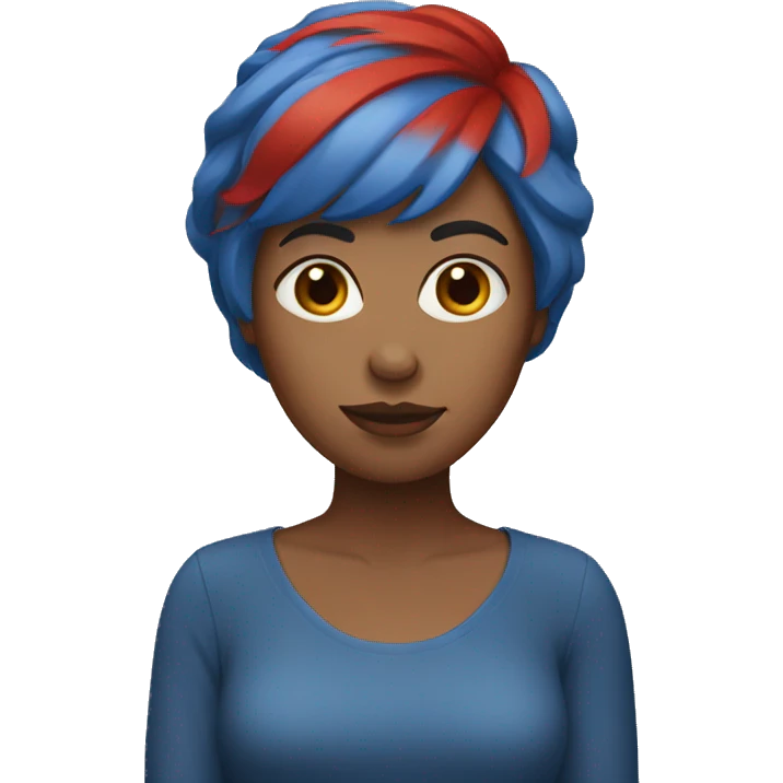 blue woman with red short hair emoji