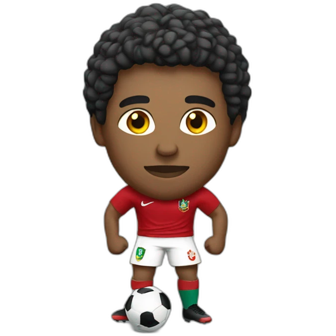 portugal white football player with red shirt emoji