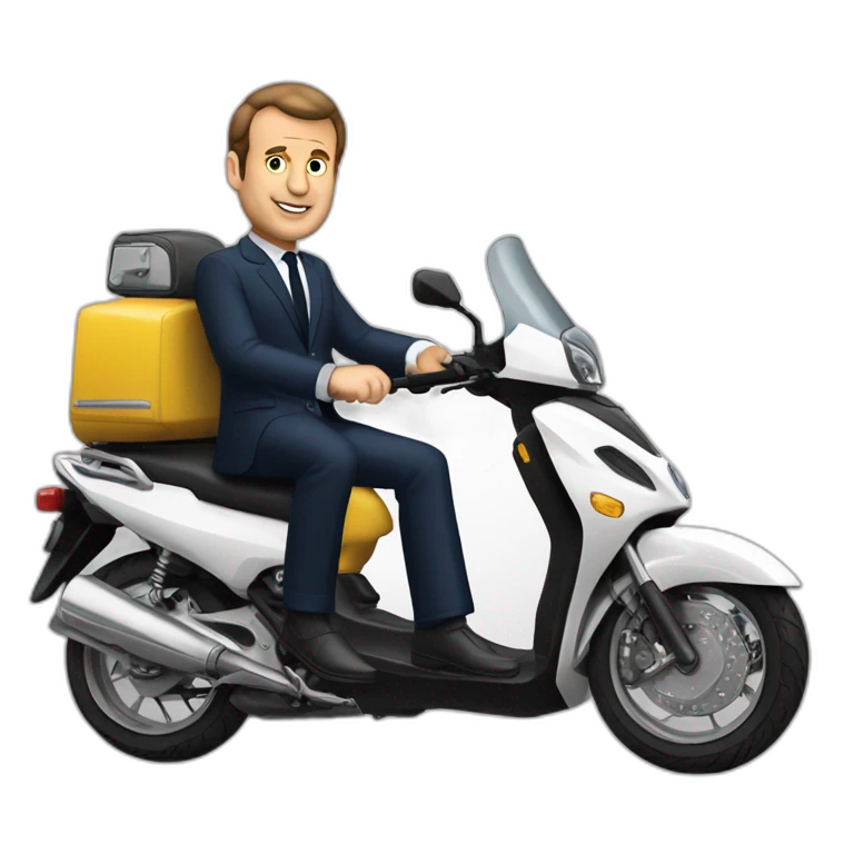 Macron sur une moto emoji