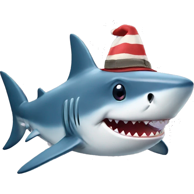 shark with a hat emoji