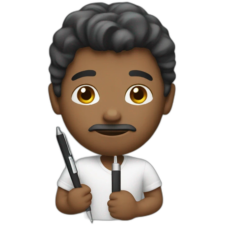 man holding a pen emoji