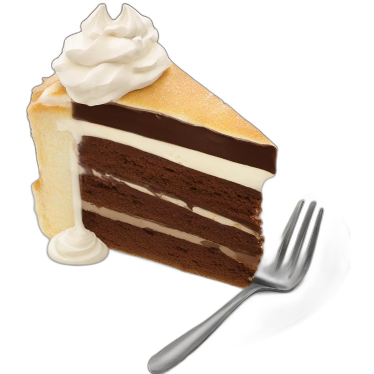 Torta alla crema con copertura al cioccolato e panna intorno emoji