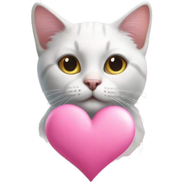 Cat and pink heart  emoji