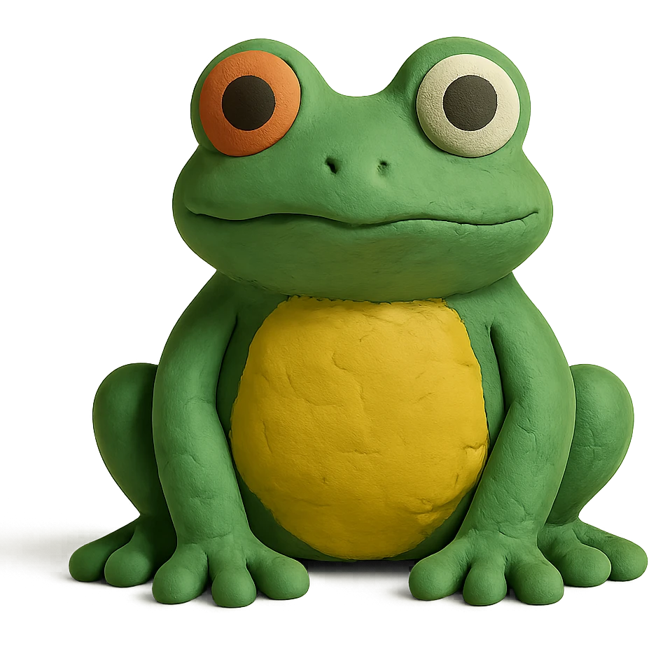 frog in claymation style emoji