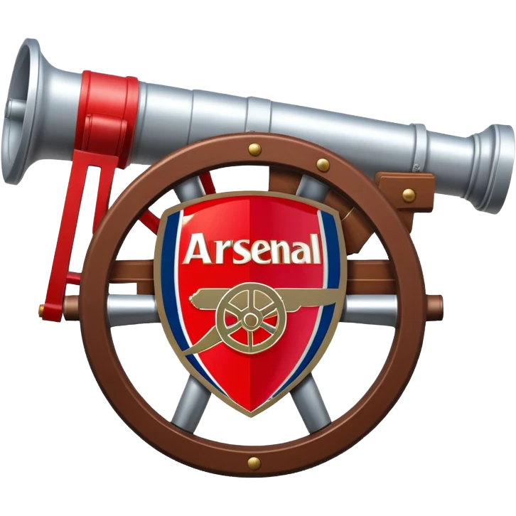 Arsenal football club crest with cannon, high definition, precise details emoji