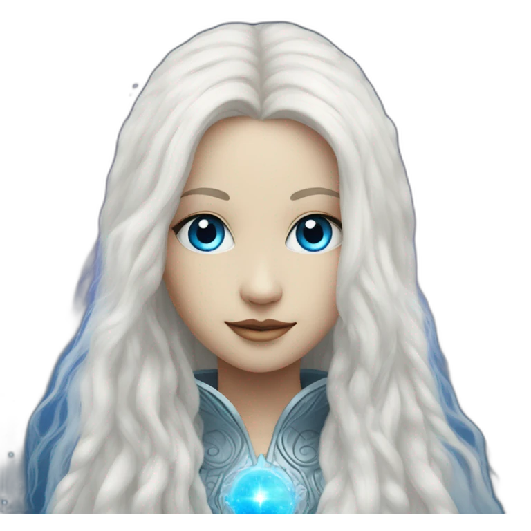nordic pleiadian with long white hair and blue eyes emoji