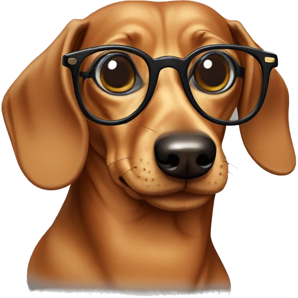 Dachshund wearing glasses emoji