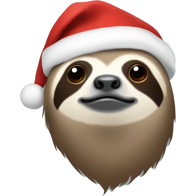 Sloth with a Santa hat emoji