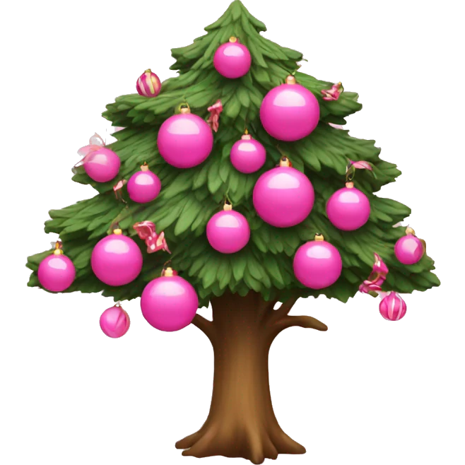 Tree decorated with pink ornaments  emoji