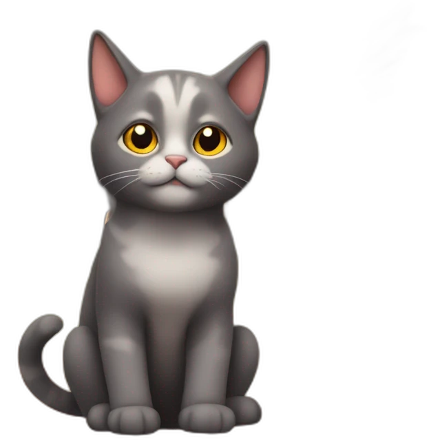Gato con alas en un cielo de fuego emoji