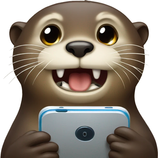 otter crying looking at a phone  emoji