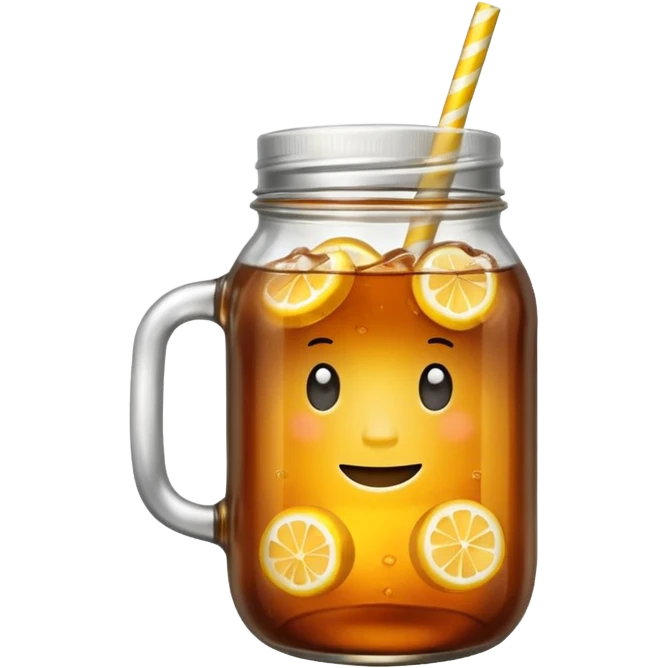 Ice tea in a mason jar emoji