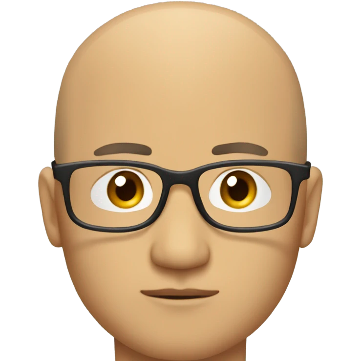 a 35-year old,  bald, Asian man, wearing glasses, deep in thought emoji