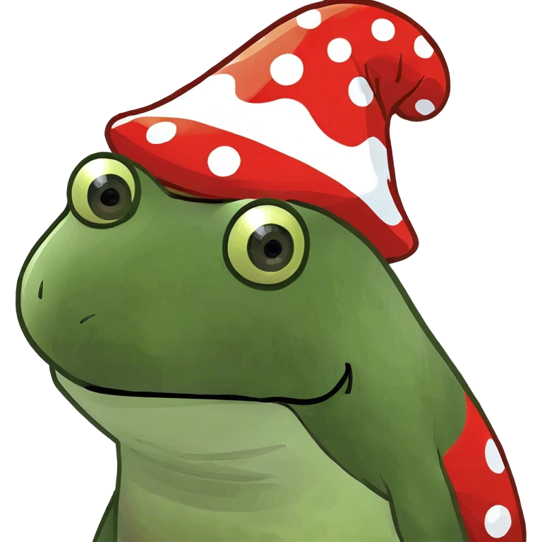 Frog with mushroom hat emoji