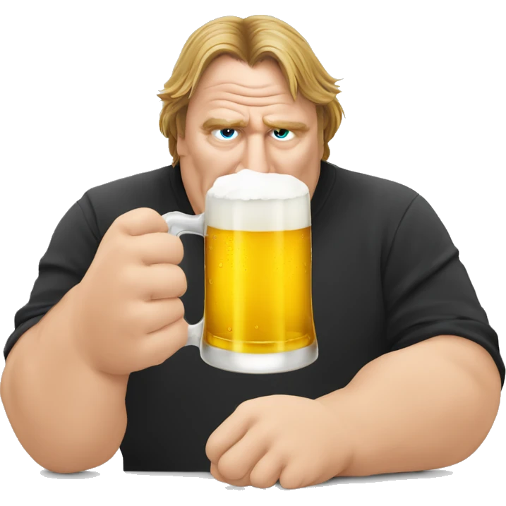 Depardieu boit une bière emoji