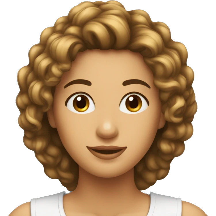 Quero uma mulher de cabelo cacheado cortando o cabelo emoji