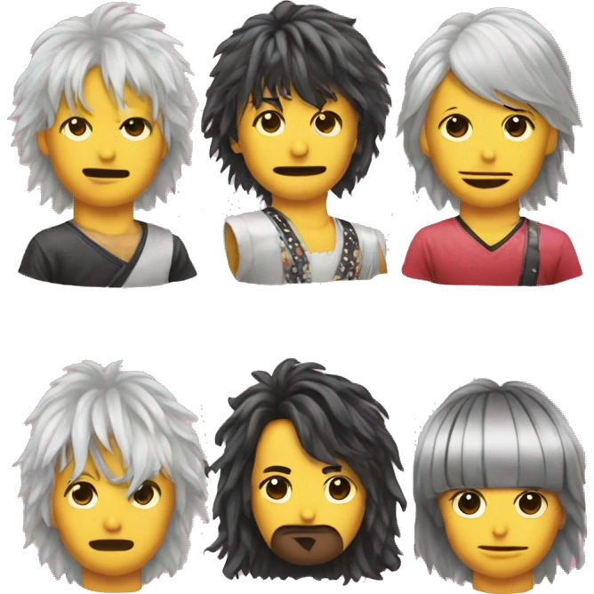 Japanese 80's hair band emoticon emoji