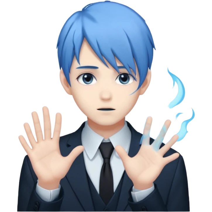 ethereal-pastel-transparent-translucent-gorgeous-spectral-dark-greyish-blue-whitish-gloomy-spectral-anime-poltergeist-man-with-blue-hair-with-a-beautiful-black-suit emoji