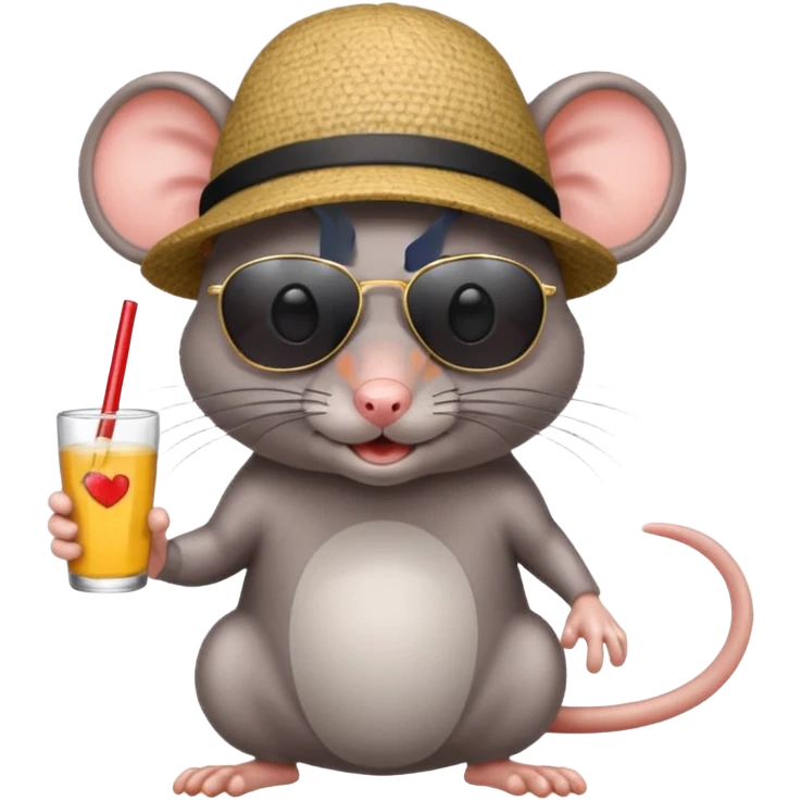 A rat doing 67 emoji