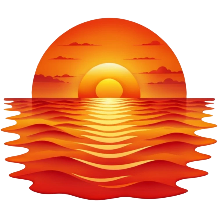 bright sunset over the ocean  emoji