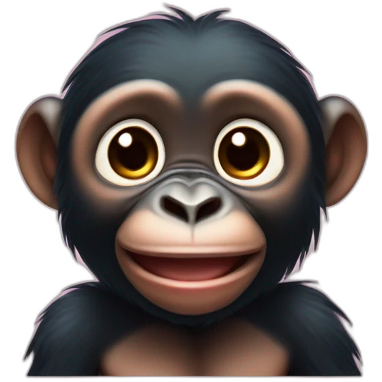 Cute bonobo in love emoji
