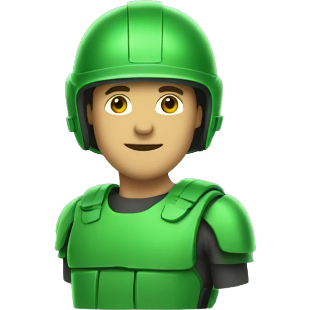 green helmet man emoji