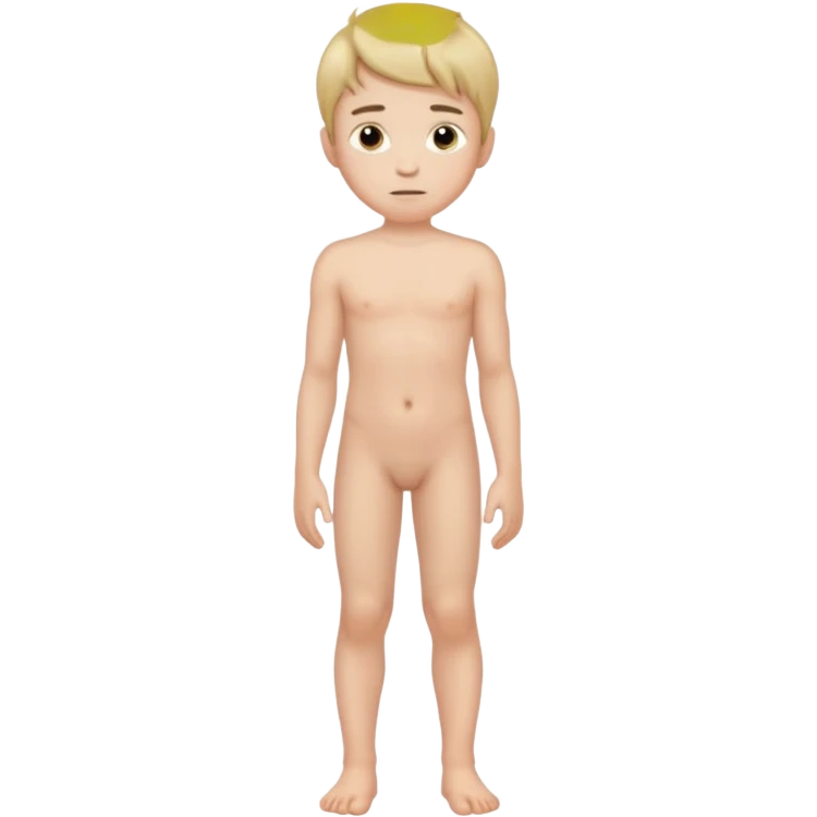 Make a naked boy standing emoji