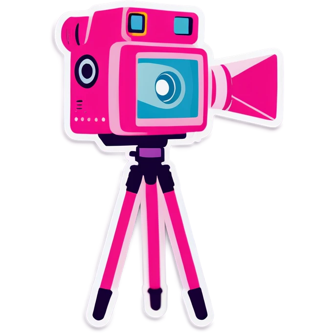 Pink video camera emoji