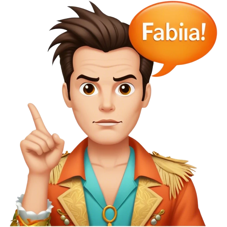 Ace ventura with a Speech bubble saying the word FABIAAAN emoji