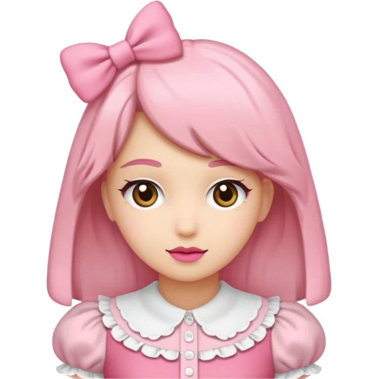 Fiyonklu ve pembe lolita fakat erkek giyisin emoji