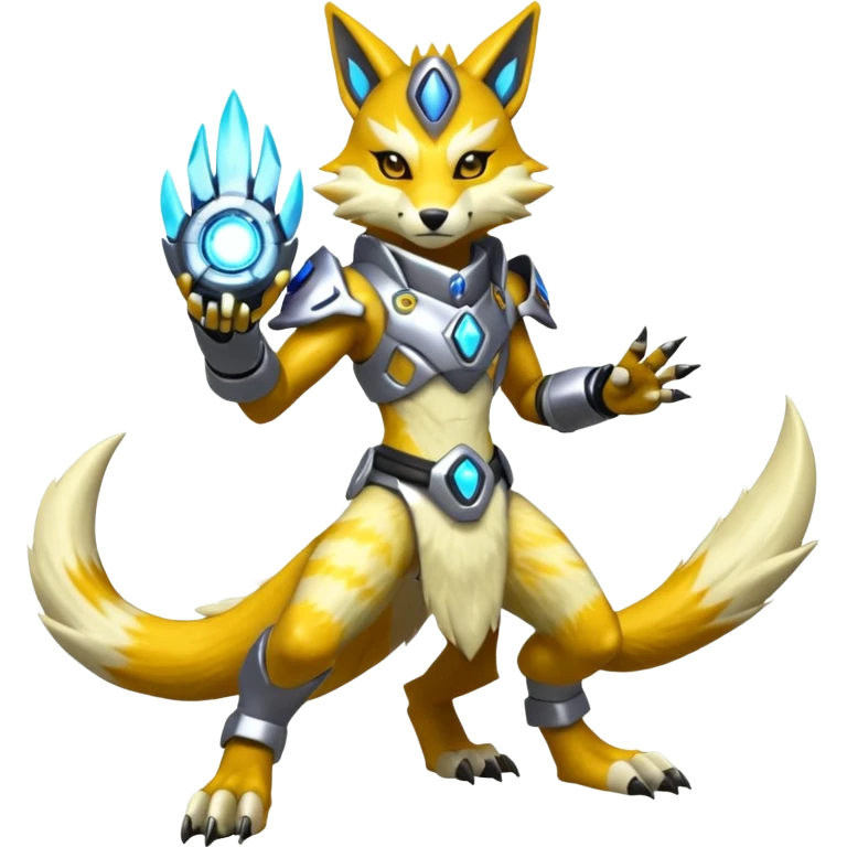 Ratchet-Lombax-Protogen-Vernid-Renamon-fusion, full body  emoji