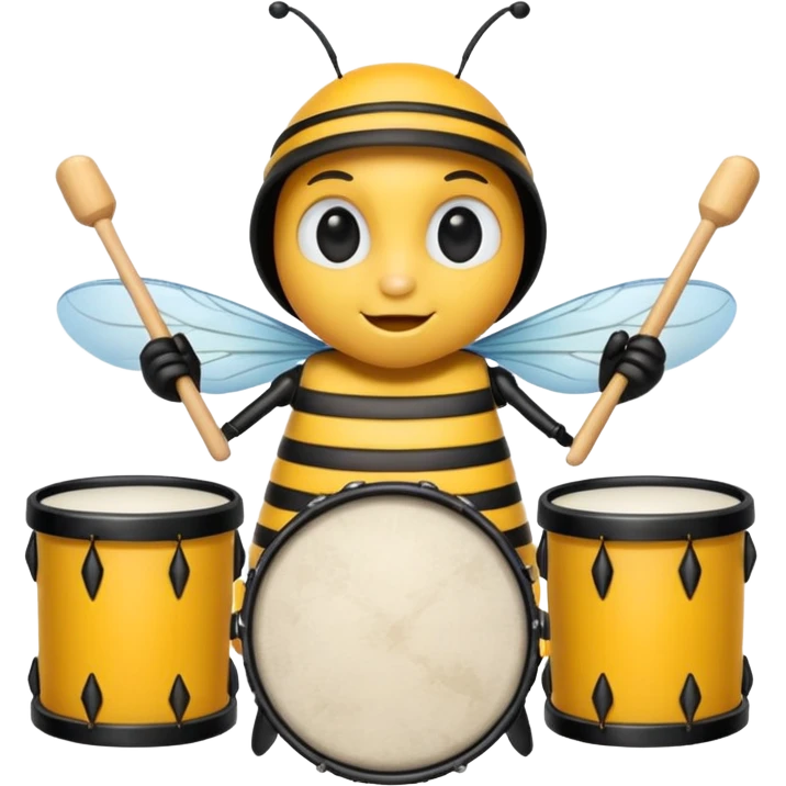 drum player bee emoji