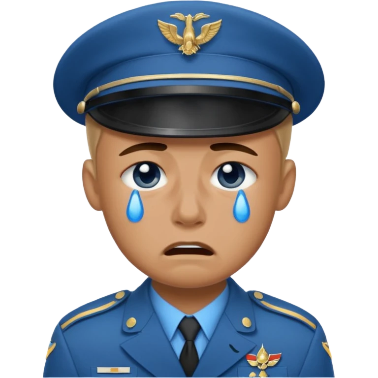 soldier crying blue tears at war emoji