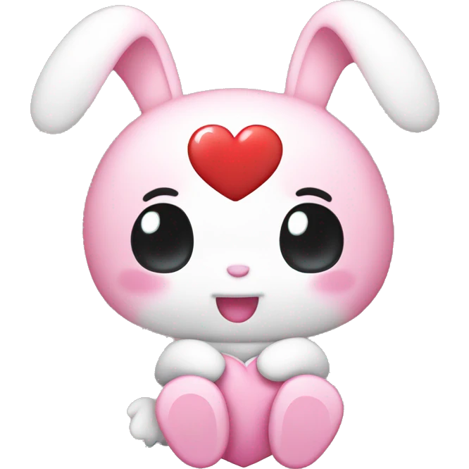 my melody holding a heart emoji