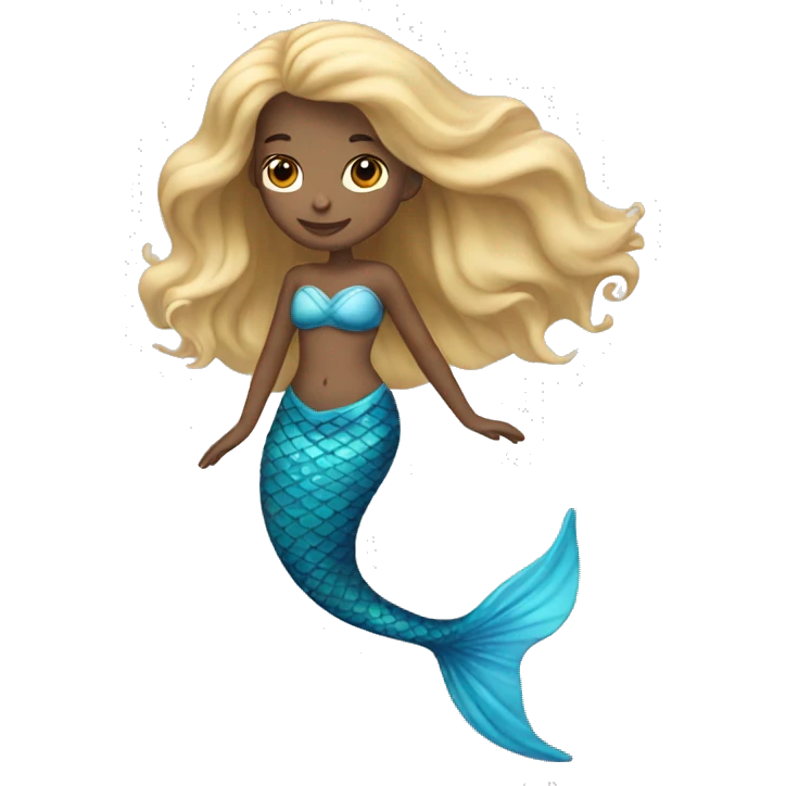 light skinned blue mermaid swimming emoji