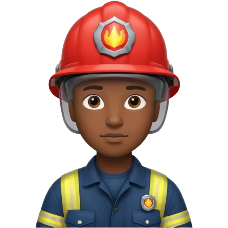 black Firefighter wearing helmets emoji