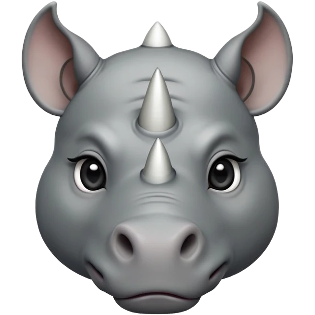 cinematic-noble-cute-rhinoceros-portrait-emoji,slate-grey-hide-poised-and-regal,-with-a-massive,-powerful-build-and-a-thick,--deep-set-soulful-piercing-eyes,-simplified-yet-sharp-and-sophisticated-features,-highly-detailed,-large-black-eyes, white horn, front facing emoji
