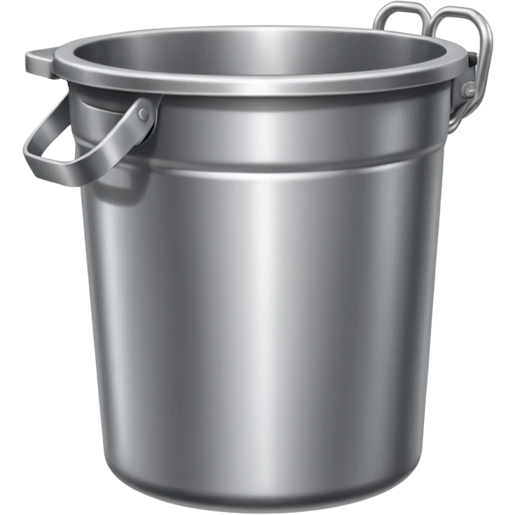 a spoon on a stainless steel garbage can emoji