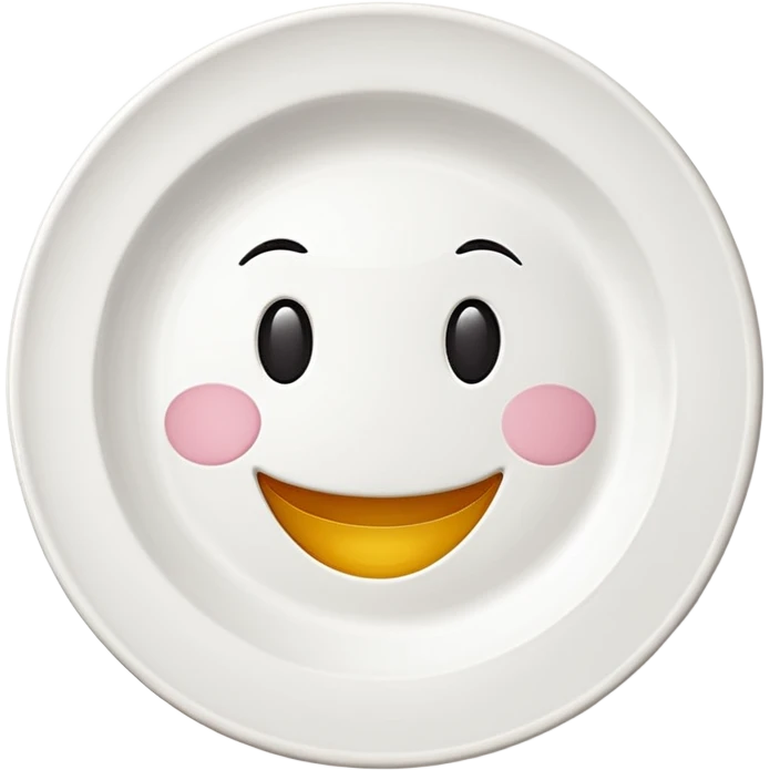 plate with happy face emoji