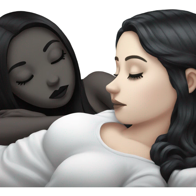 goth white girl and black hair sleeping emoji