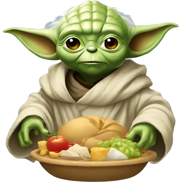 Yoda and food emoji