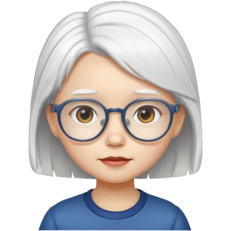 white haired little girl with glassess emoji